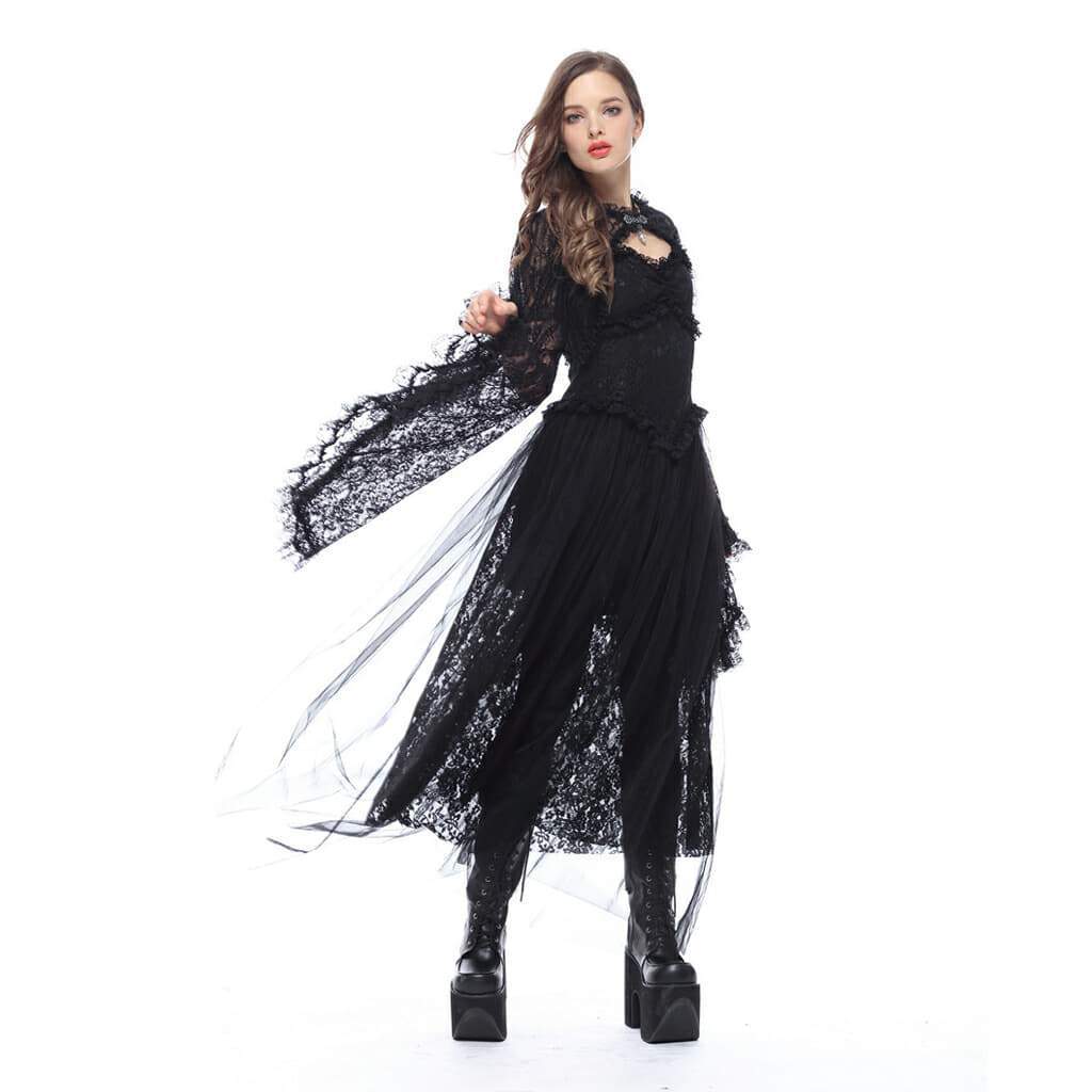 Damen-Cape aus Spitze mit Glockenärmeln - Gothic Shop