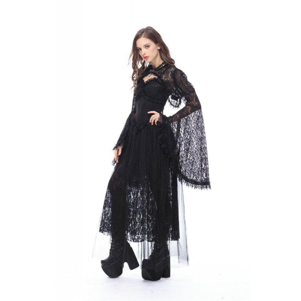 Damen-Cape aus Spitze mit Glockenärmeln - Gothic Shop