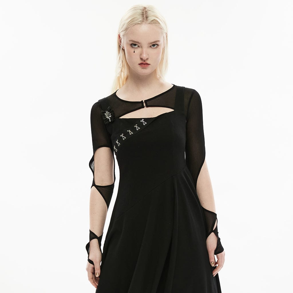 Damen-Cape aus transparentem Netzstoff mit Gothic-Ausschnitt - Gothic Shop
