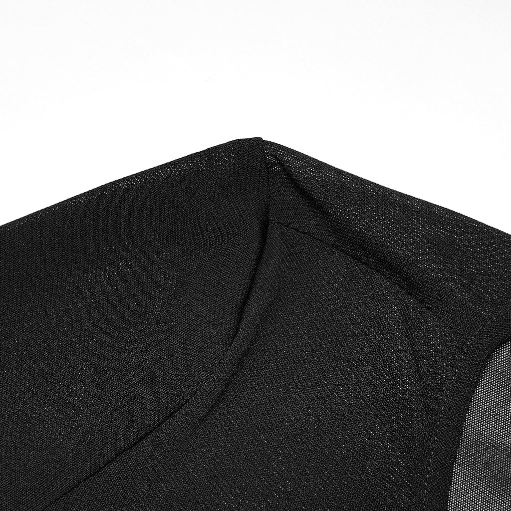 Damen-Cape aus transparentem Netzstoff mit Gothic-Ausschnitt - Gothic Shop