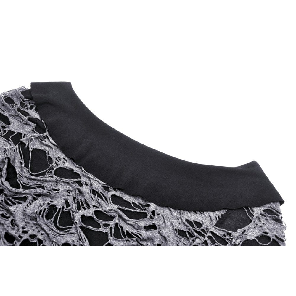 Damen-Cardigan im Gothic-Stil mit Riemchen und Rissen - Gothic Shop