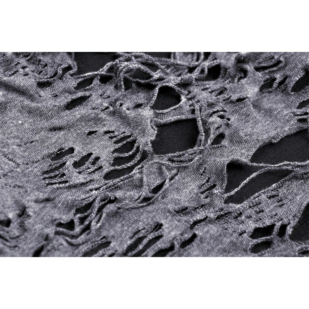 Damen-Cardigan im Gothic-Stil mit Riemchen und Rissen - Gothic Shop