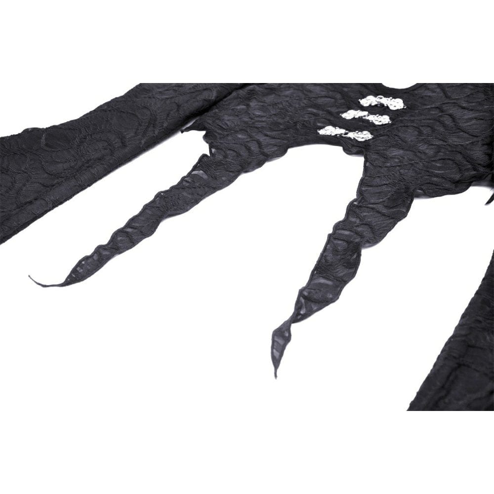 Damen Gothic Crop Top mit ausgestellten Ärmeln und unregelmäßigen Ärmeln - Gothic Shop