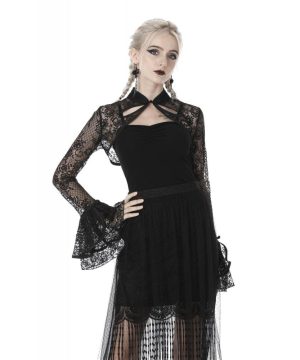 Damen Gothic Sexy Umhänge mit floraler Spitze - Gothic Shop