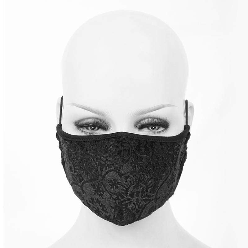 Damen Gothic Solid Jacward-Masken mit Einweg-Filtereinsatz, 2er-Set - Gothic Shop