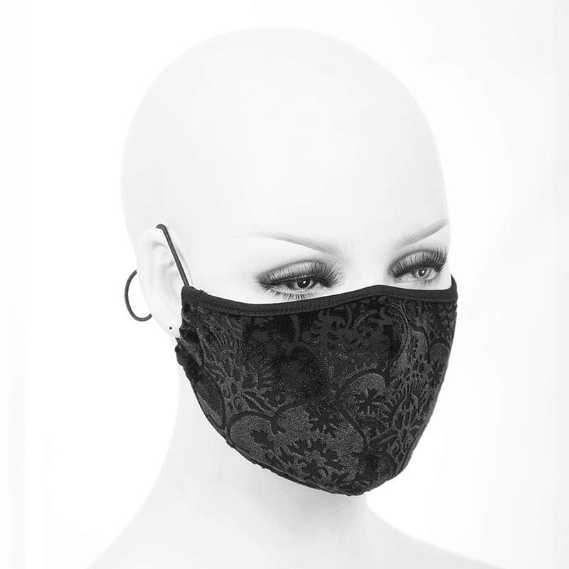 Damen Gothic Solid Jacward-Masken mit Einweg-Filtereinsatz, 2er-Set - Gothic Shop