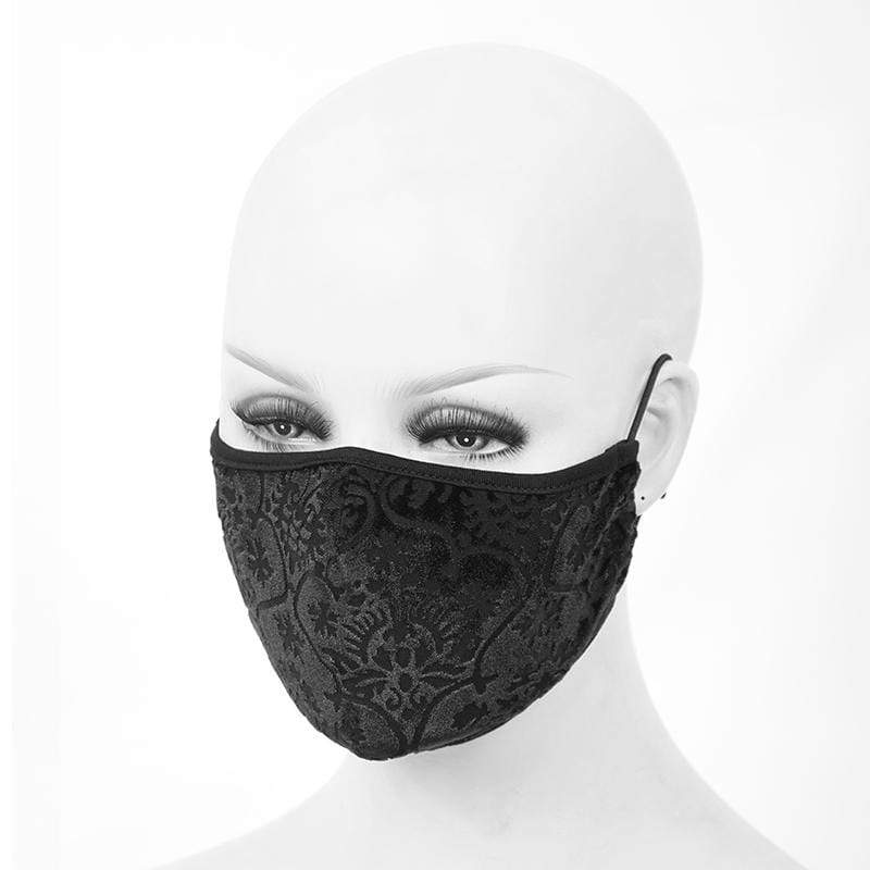 Damen Gothic Solid Jacward-Masken mit Einweg-Filtereinsatz, 2er-Set - Gothic Shop