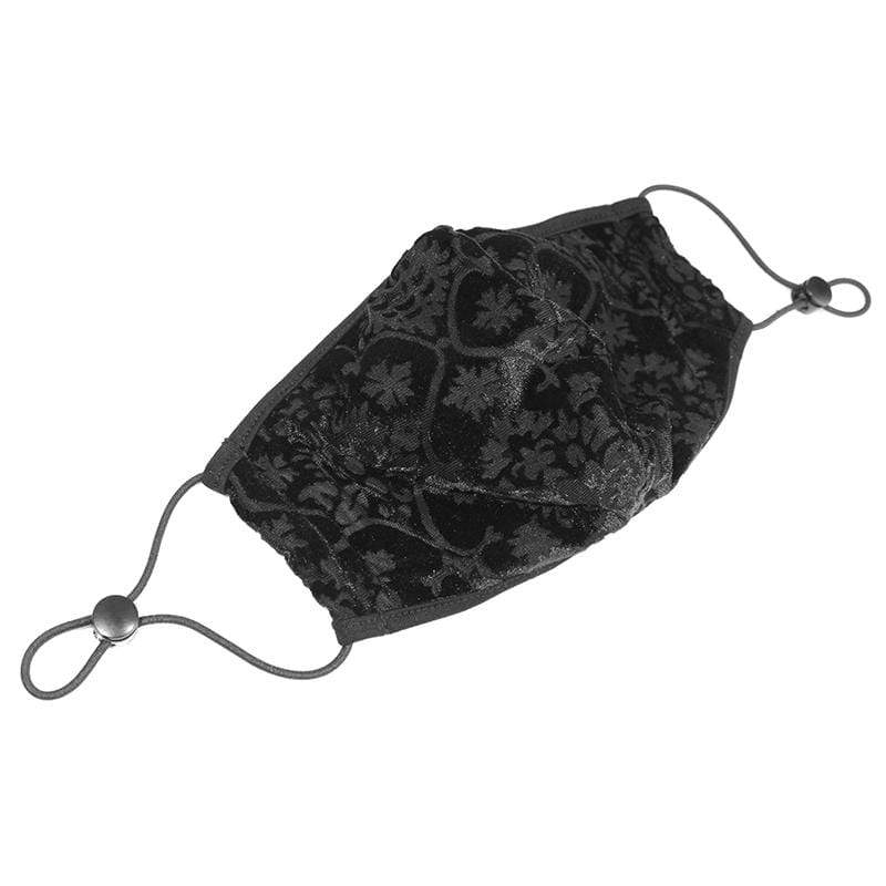 Damen Gothic Solid Jacward-Masken mit Einweg-Filtereinsatz, 2er-Set - Gothic Shop