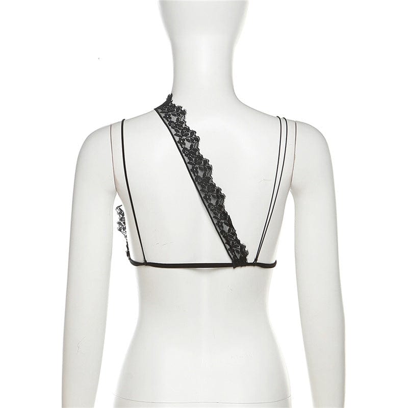 Damen Gothic Strappy Lace Splice Bustier - Gothic Shop