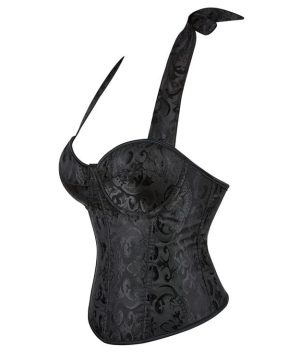 Damen Gothic Strappy Neckholder Vollbrustkorsett - Gothic Shop