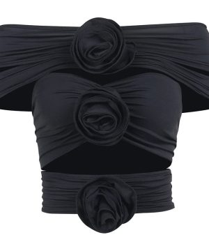 Damen Grunge Off Shoulder Rose Weste - Gothic Shop