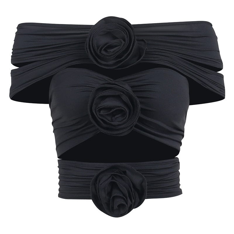 Damen Grunge Off Shoulder Rose Weste - Gothic Shop