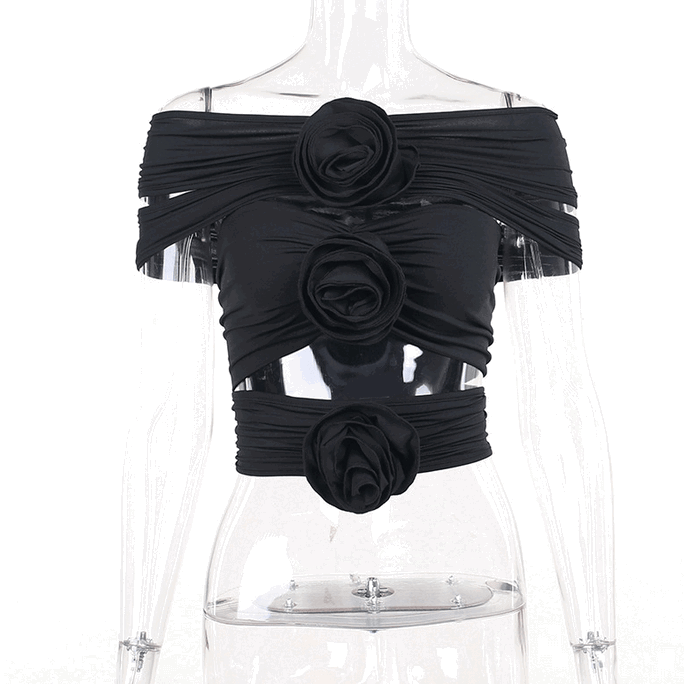 Damen Grunge Off Shoulder Rose Weste - Gothic Shop