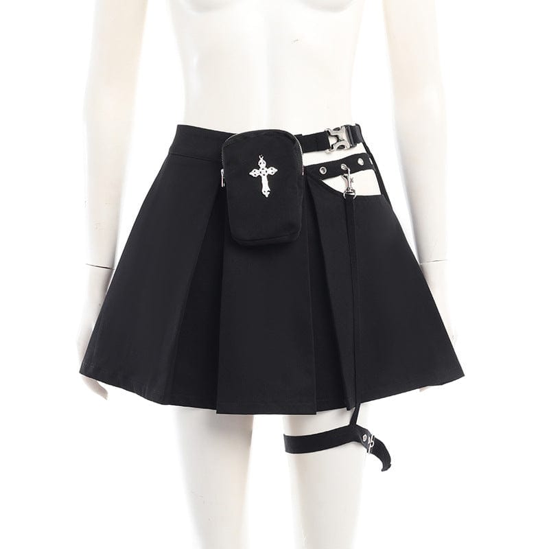 Damen Punk Cutout Mesh Splice Crop Top - Gothic Shop