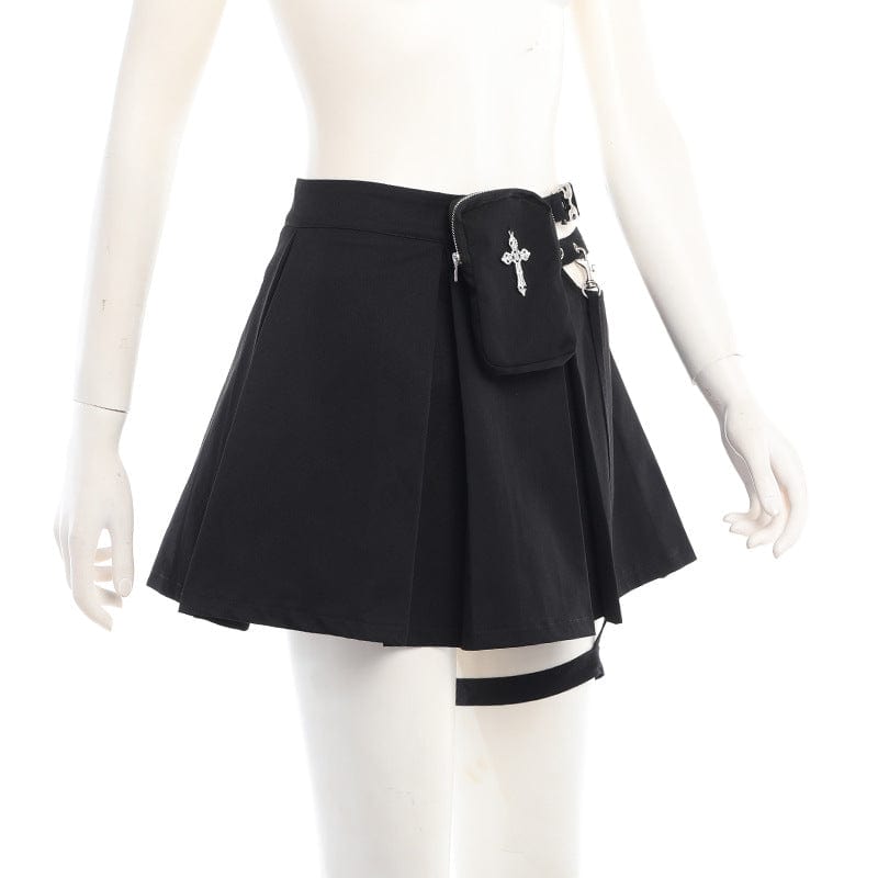Damen Punk Cutout Mesh Splice Crop Top - Gothic Shop