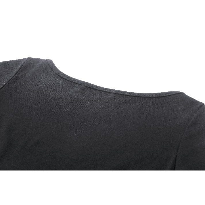 Damen Punk Mesh Splice Strap Crop Top - Gothic Shop