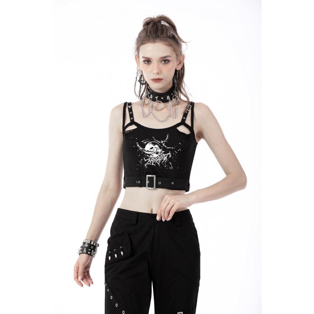 Damen Punk Ripped Devil Fish Bustier - Gothic Shop