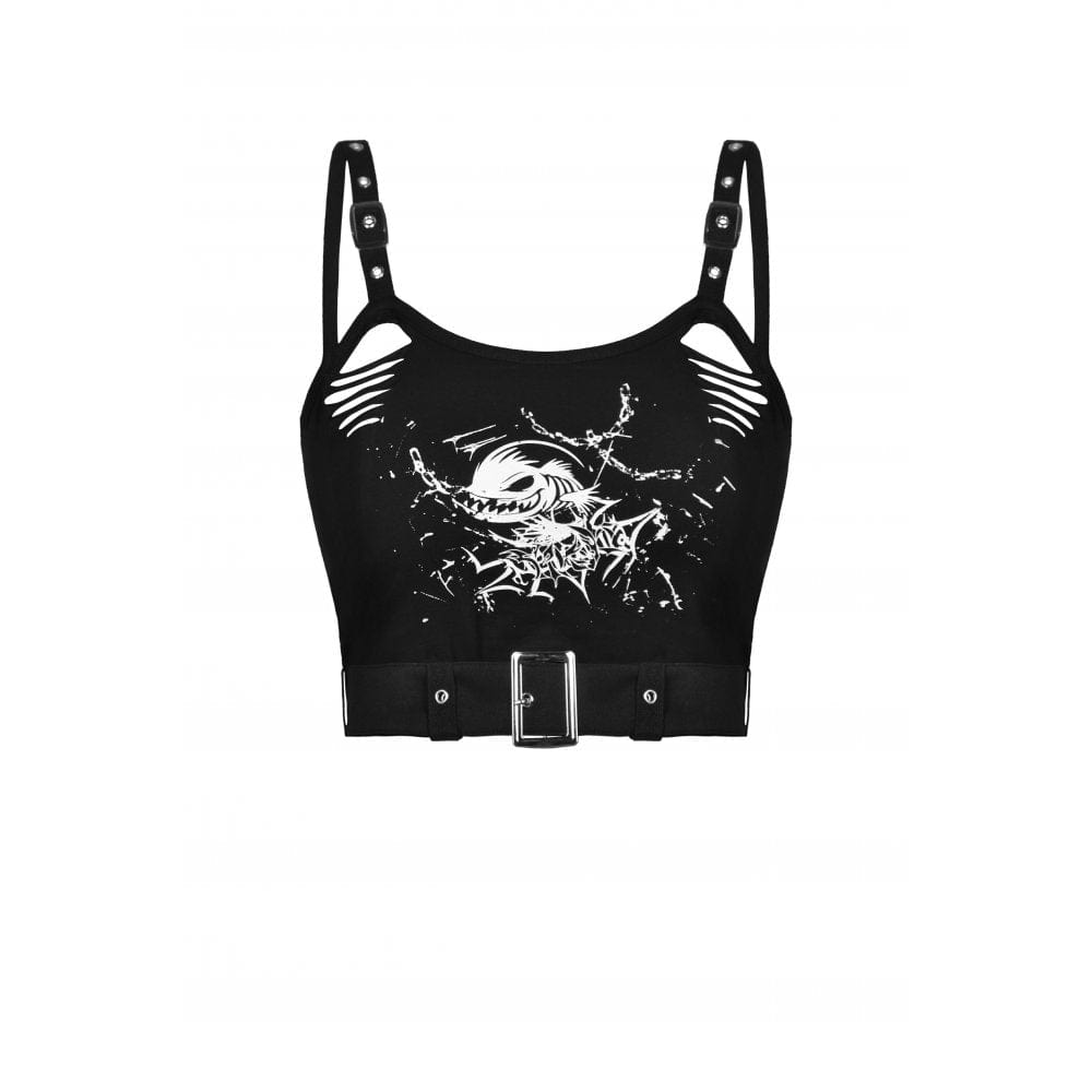 Damen Punk Ripped Devil Fish Bustier - Gothic Shop