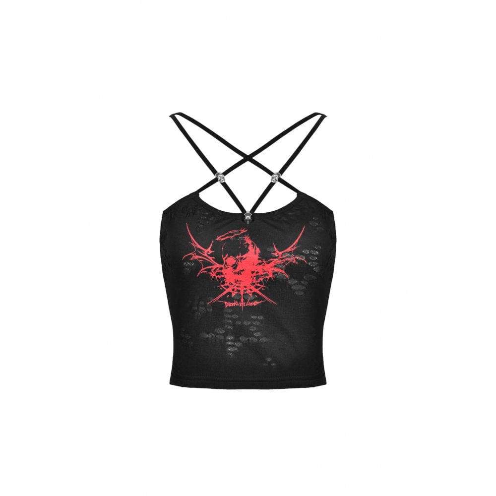 Damen Punk Rock Devil Blood Star Träger-Tanktop - Gothic Shop