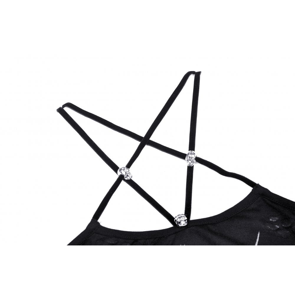 Damen Punk Rock Devil Blood Star Träger-Tanktop - Gothic Shop