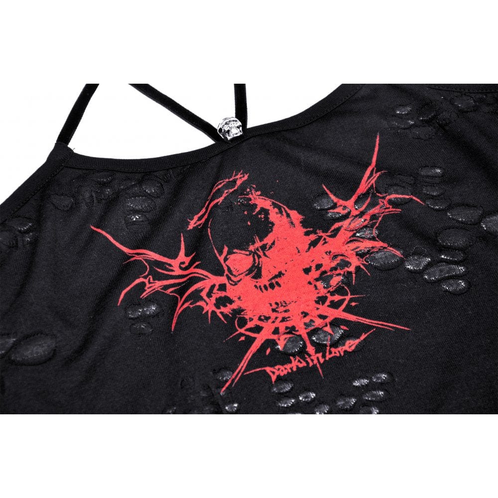 Damen Punk Rock Devil Blood Star Träger-Tanktop - Gothic Shop
