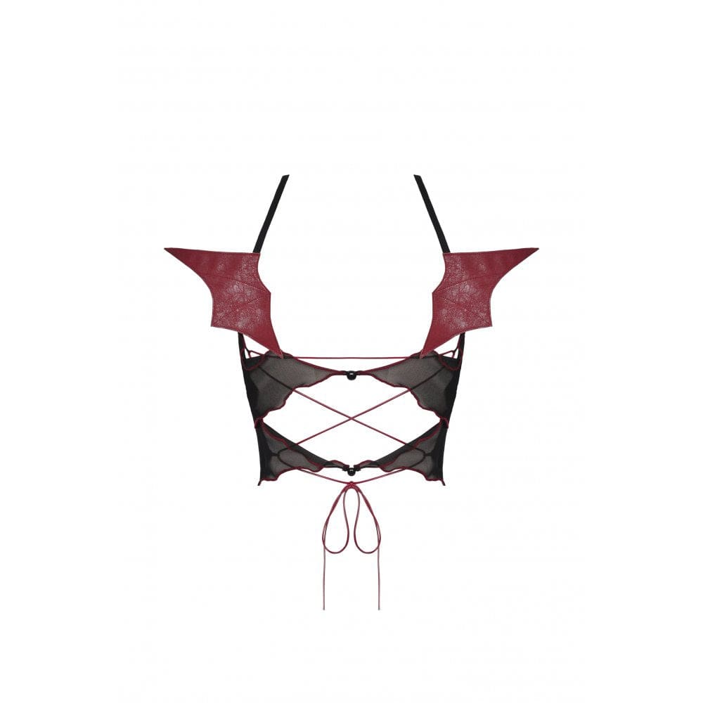 Damen Punk Rock Fledermausflügel rückenfreies Crop Top - Gothic Shop