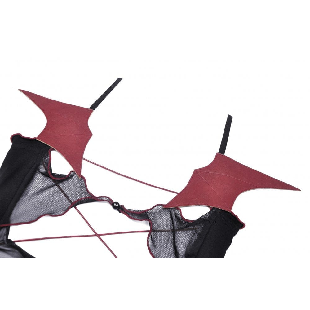 Damen Punk Rock Fledermausflügel rückenfreies Crop Top - Gothic Shop