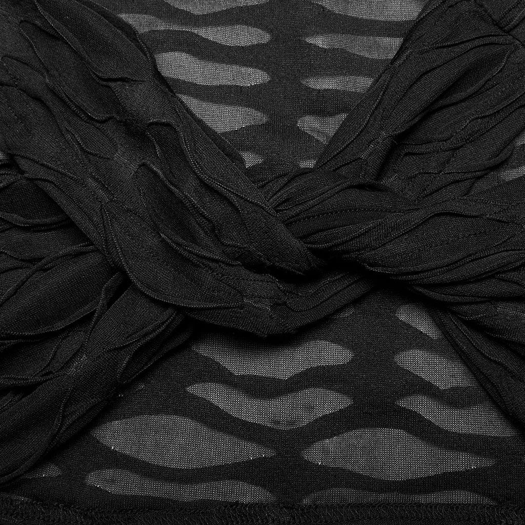 Damen Punk Twining Ripped Crop Top - Gothic Shop