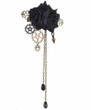 Damen Steampunk Gear Rose Haarspange/Brosche - Gothic Shop