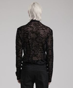 Herren-Gothic-Hemd aus transparentem Netzstoff - Gothic Shop