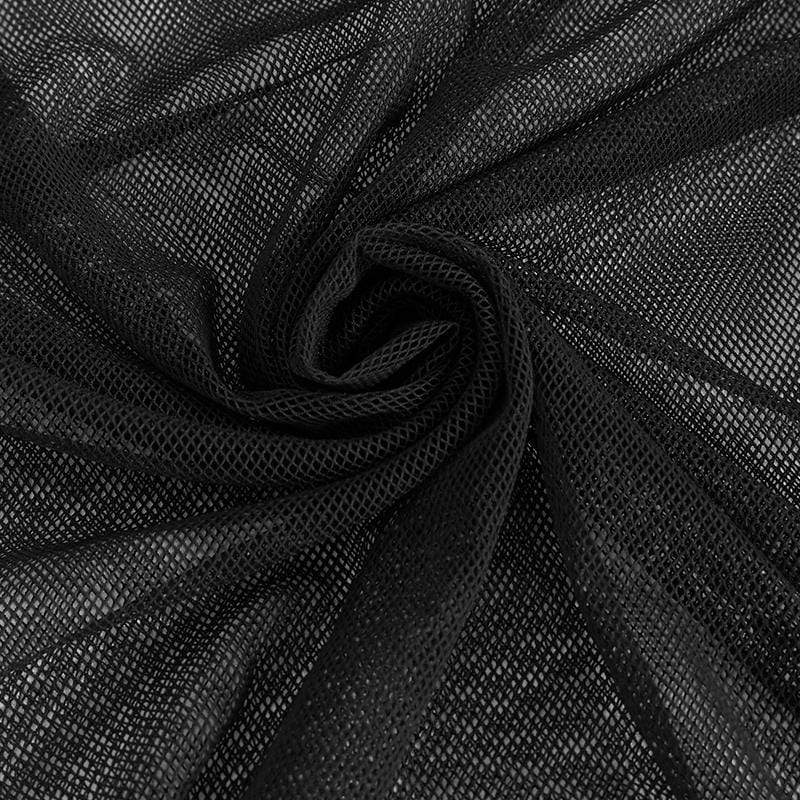 Herren-Gothic-Hemd mit Rollkragen und durchsichtigem Netzstoff - Gothic Shop