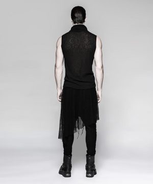 Herren-Tanktops mit Stehkragen und Quasten - Gothic Shop