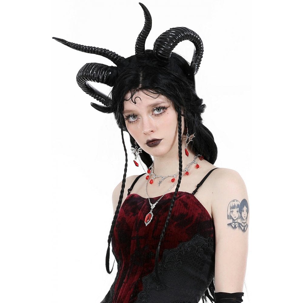 Gothic-Fledermaus-Rubin-Ohrringe für Damen - Gothic Shop