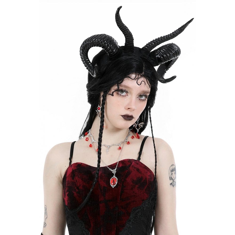 Gothic-Fledermaus-Rubin-Ohrringe für Damen - Gothic Shop