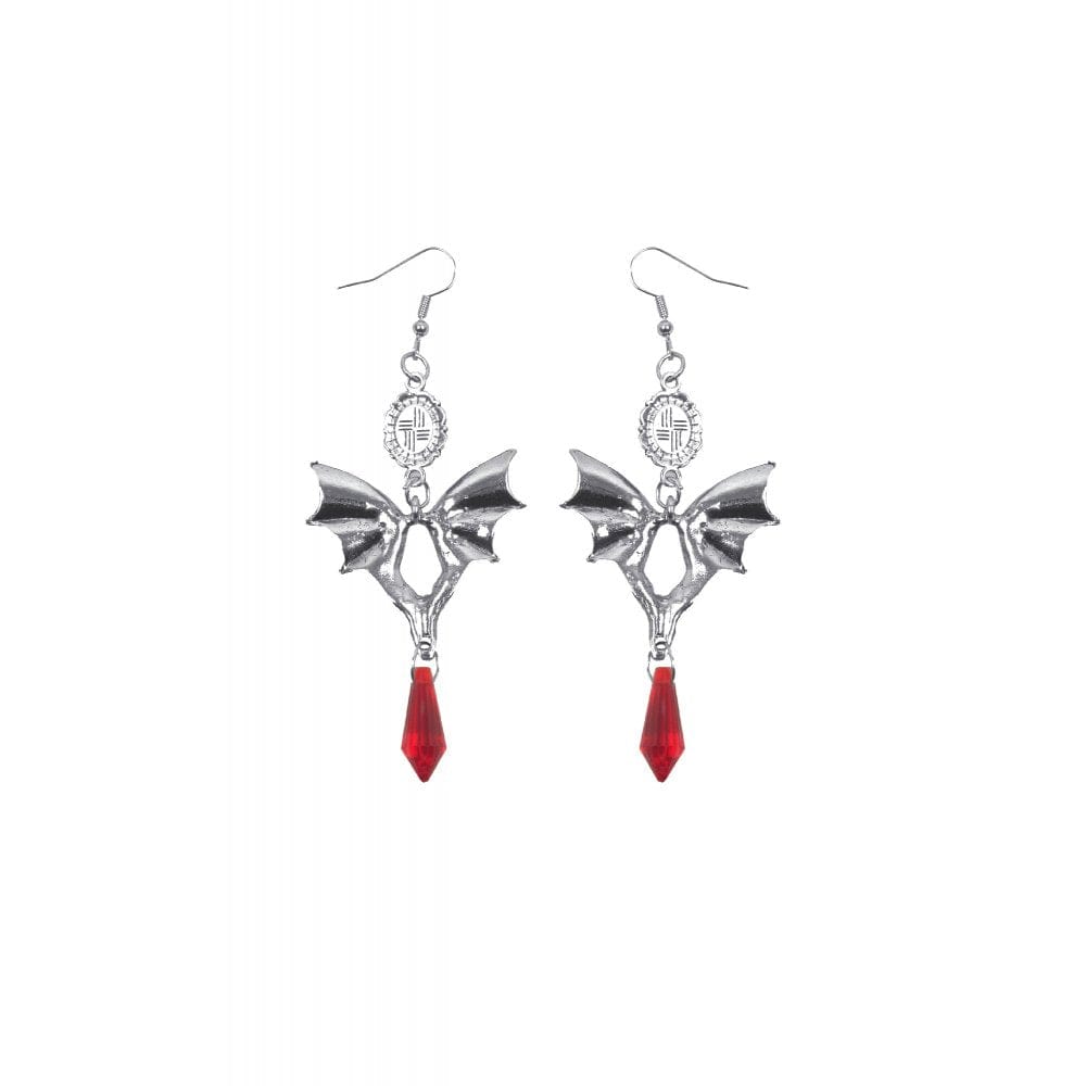 Gothic-Fledermaus-Rubin-Ohrringe für Damen - Gothic Shop