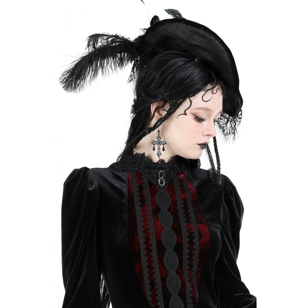 Gothic-Perlen-Kreuz-Ohrringe für Damen - Gothic Shop