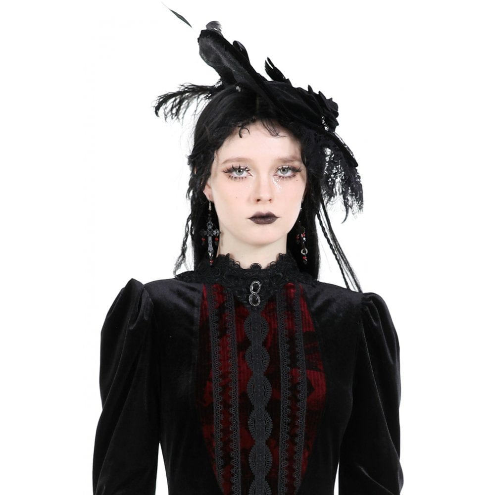 Gothic-Perlen-Kreuz-Ohrringe für Damen - Gothic Shop