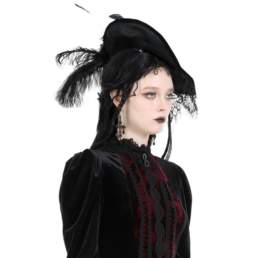 Gothic-Perlen-Kreuz-Ohrringe für Damen - Gothic Shop