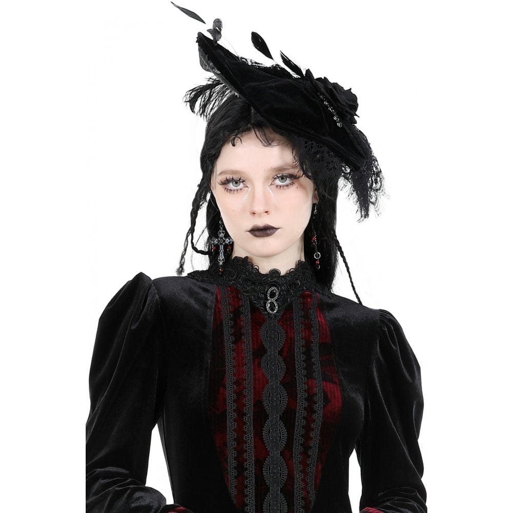 Gothic-Perlen-Kreuz-Ohrringe für Damen - Gothic Shop