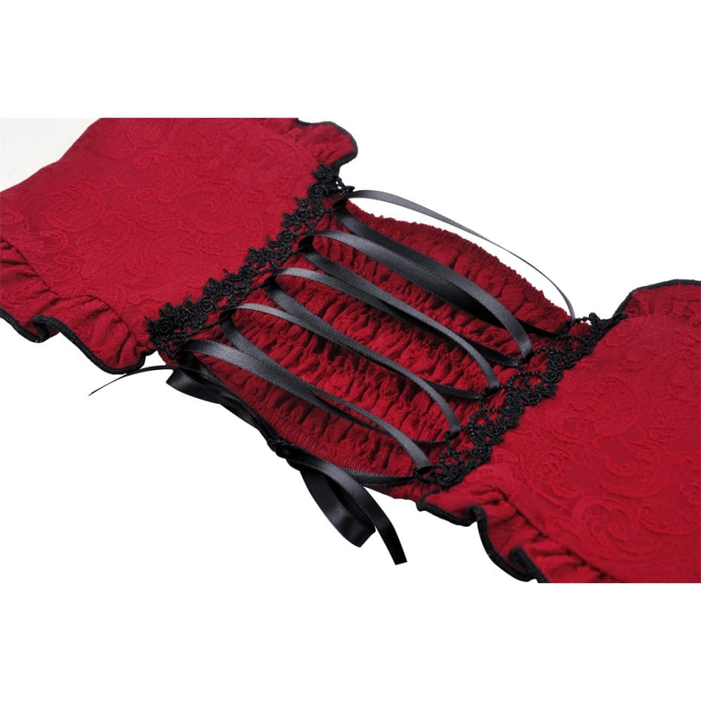 Damen-Unterbrustkorsett mit Gothic-Kreuz-Stickerei und Rüschen - Gothic Shop