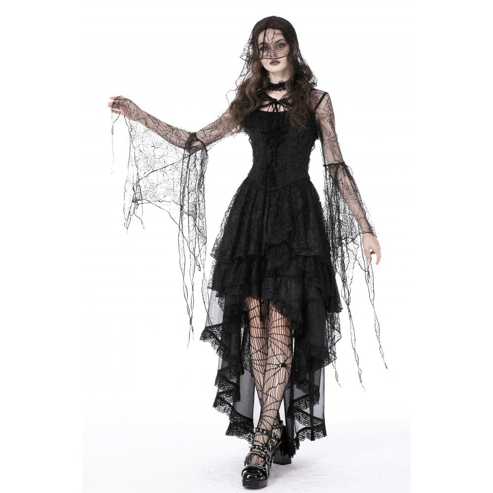 Damen-Umhang mit ausgestellten Ärmeln und Kapuze im Gothic-Stil - Gothic Shop