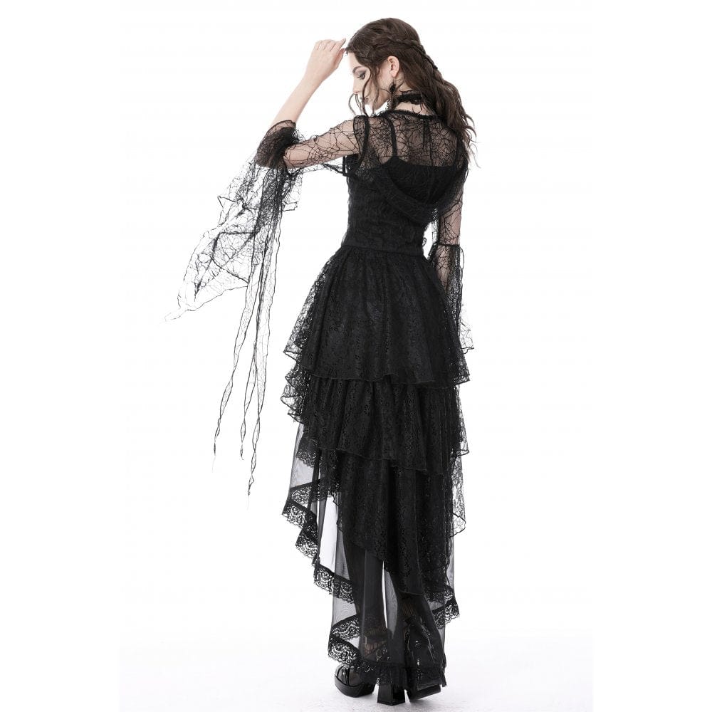 Damen-Umhang mit ausgestellten Ärmeln und Kapuze im Gothic-Stil - Gothic Shop