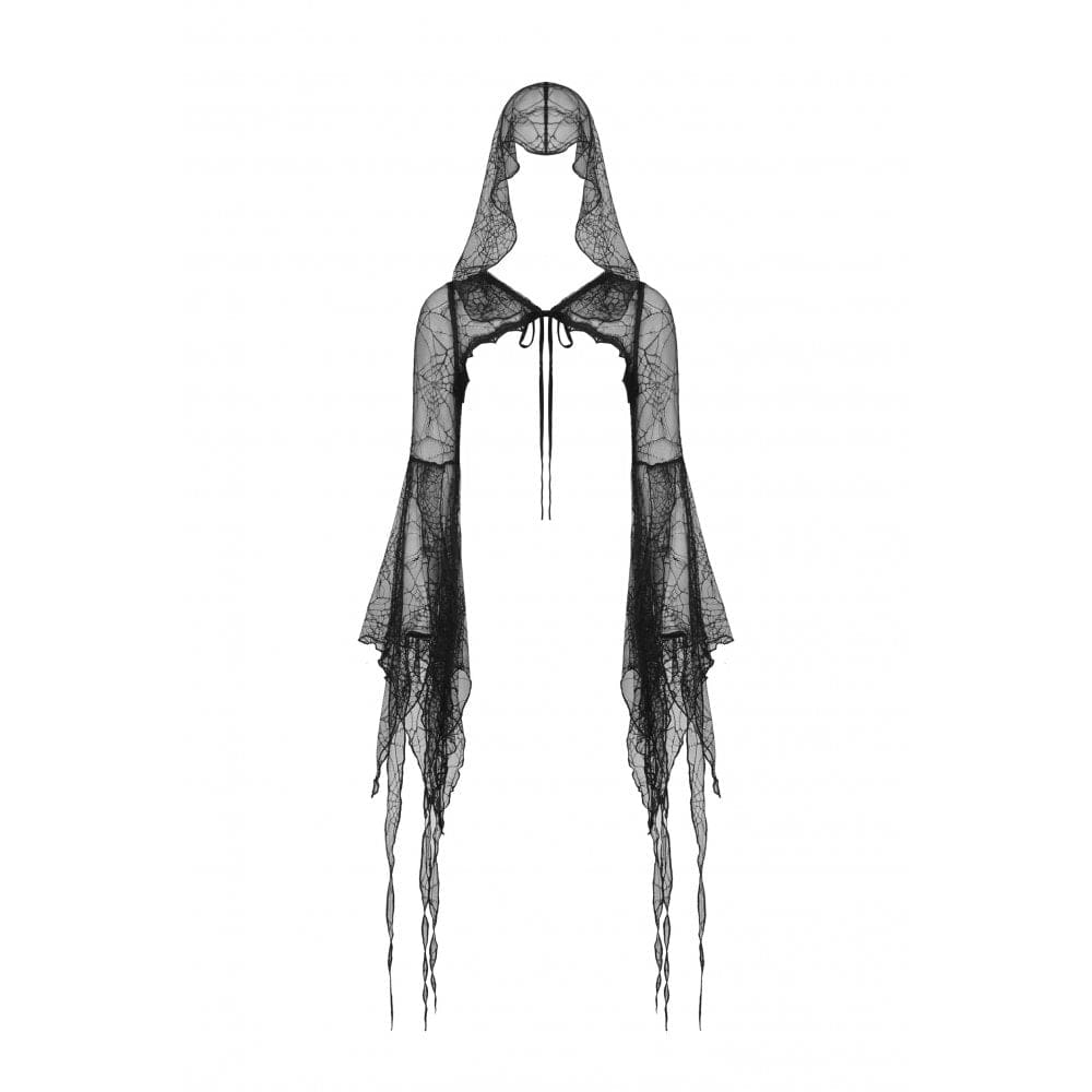 Damen-Umhang mit ausgestellten Ärmeln und Kapuze im Gothic-Stil - Gothic Shop