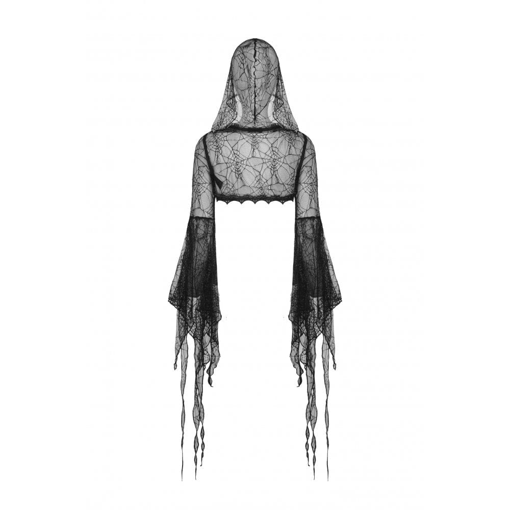 Damen-Umhang mit ausgestellten Ärmeln und Kapuze im Gothic-Stil - Gothic Shop