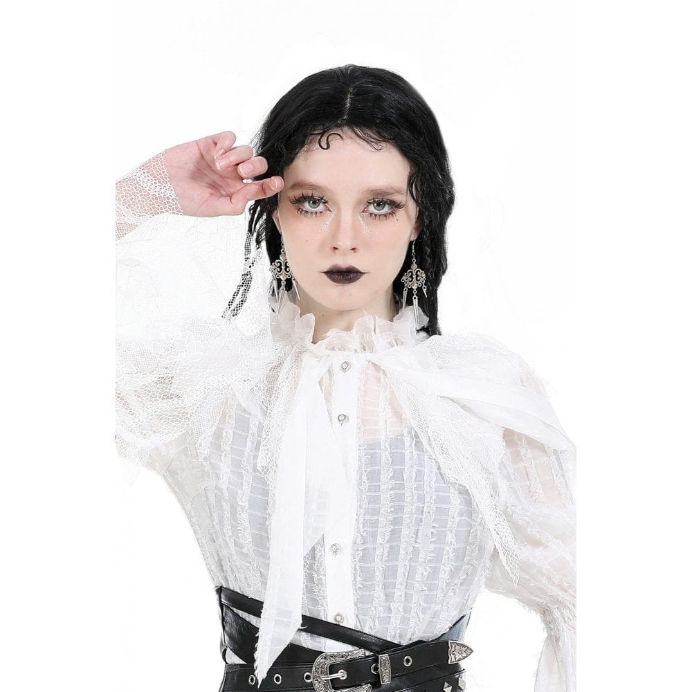 Damen-Ohrringe mit Gothic-Blumenmuster - Gothic Shop