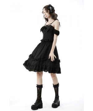 Gothic-Kreuz-Kopfbedeckung mit floraler Spitze für Damen - Gothic Shop