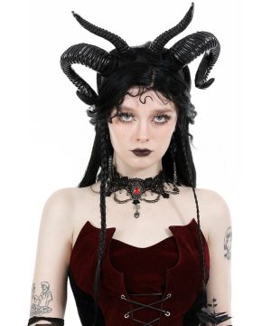 Gothic-Halsband aus Ruby-Spitze für Damen - Gothic Shop