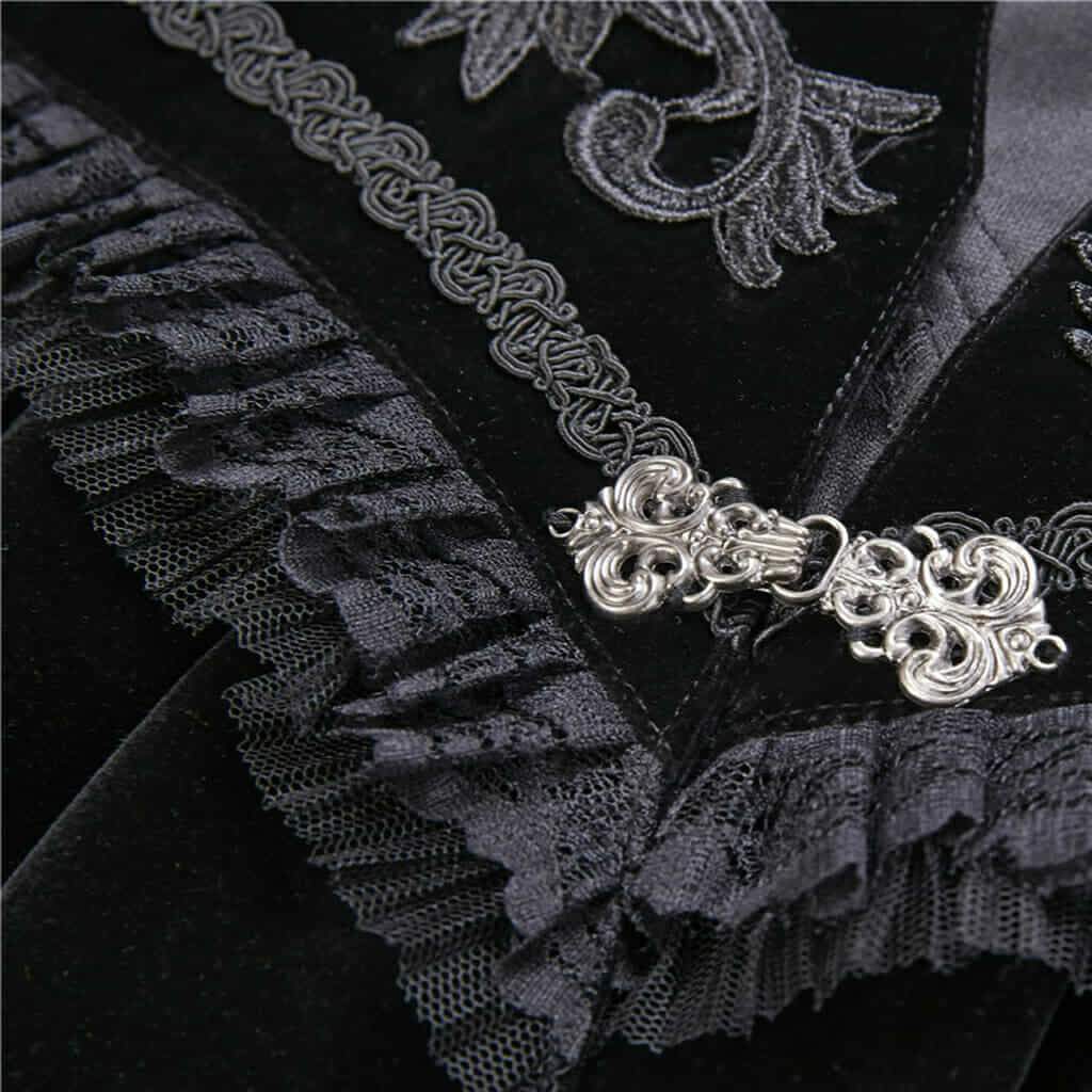 Hochgeschlossenes Velours-Gothic-Cape für Damen - Gothic Shop