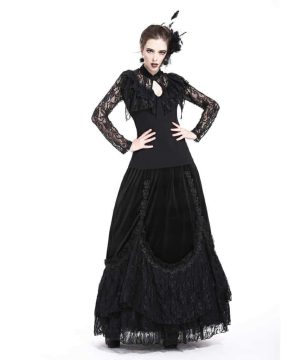Kurzes Gothic-Top mit Spitzenverzierung für Damen - Gothic Shop