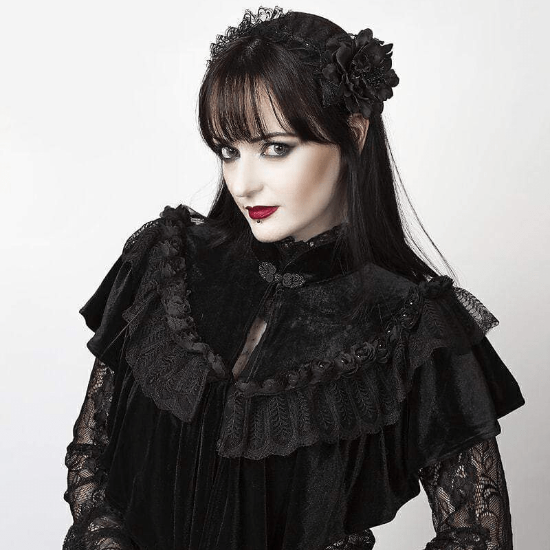 Vintage-Umhang aus Spitze und Blumen für Damen - Gothic Shop